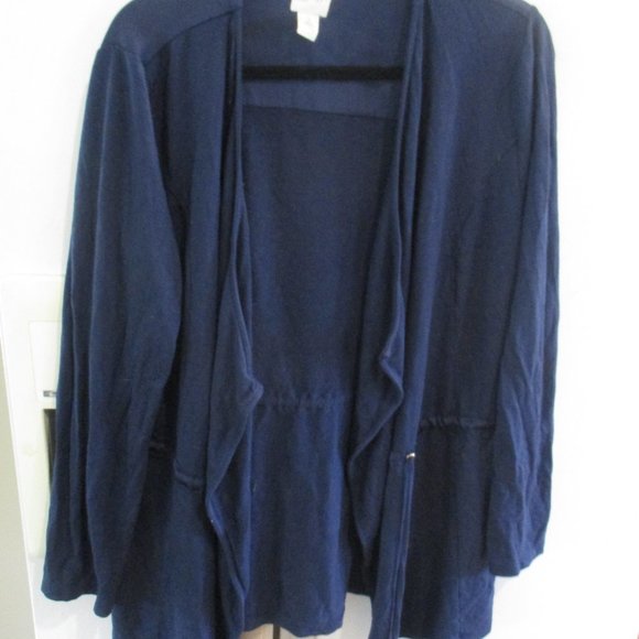 Zenergy by Chico drawstring navy cardigan m l 2 - Picture 1 of 3